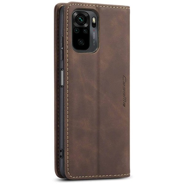Чохол-книжка CaseMe Нубук для Xiaomi Redmi Note 10/10s темно-коричневий