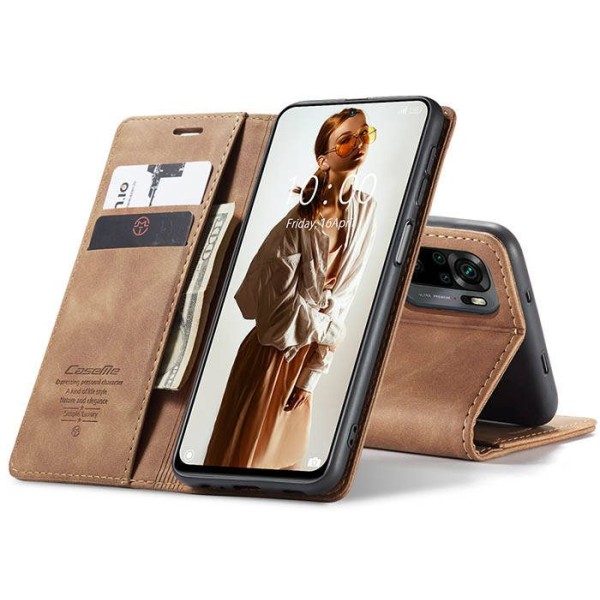 Чохол-книжка CaseMe Нубук для Xiaomi Redmi Note 10/10s світло-коричневий