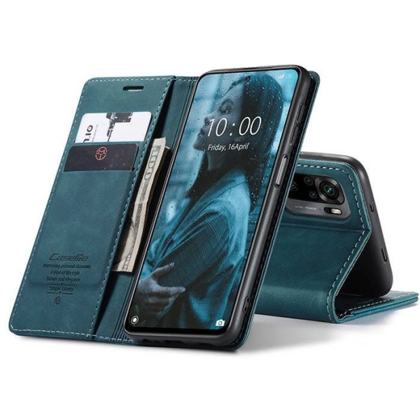 Чохол-книжка CaseMe Нубук для Xiaomi Redmi Note 10/10s бірюзовий