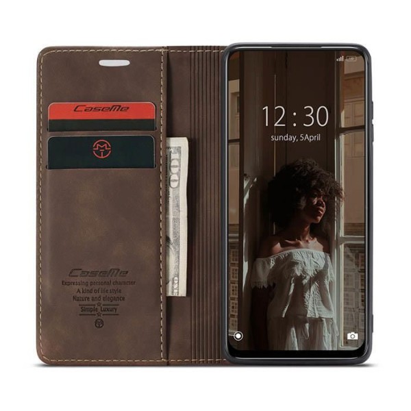Чохол-книжка CaseMe Нубук для Xiaomi Redmi Note 10 5G темно-коричневий