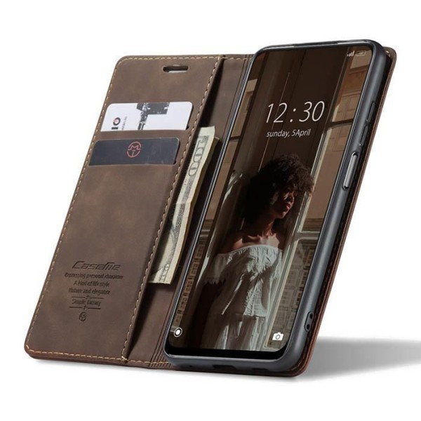 Чохол-книжка CaseMe Нубук для Xiaomi Redmi Note 10 5G темно-коричневий