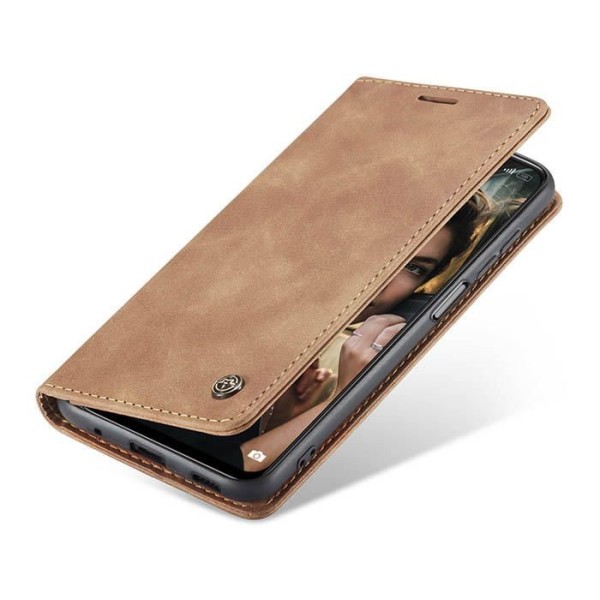 Чохол-книжка CaseMe Нубук для Xiaomi Redmi Note 10 5G світло-коричневий