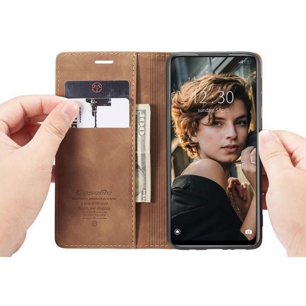 Чохол-книжка CaseMe Нубук для Xiaomi Redmi Note 10 5G світло-коричневий