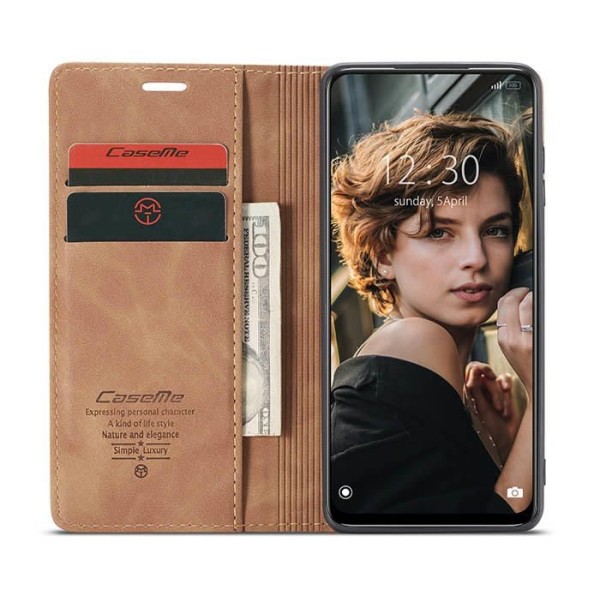 Чохол-книжка CaseMe Нубук для Xiaomi Redmi Note 10 5G світло-коричневий