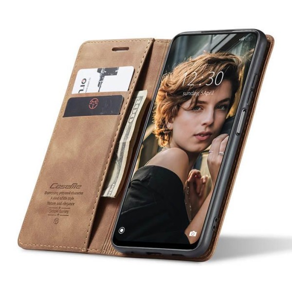 Чохол-книжка CaseMe Нубук для Xiaomi Redmi Note 10 5G світло-коричневий