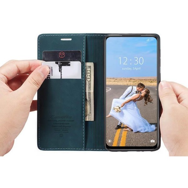 Чохол-книжка CaseMe Нубук для Xiaomi Redmi Note 10 5G бірюзовий