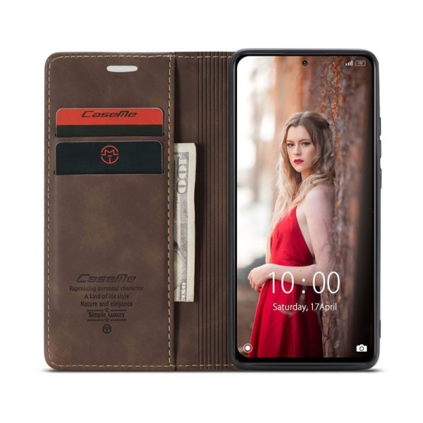Чохол-книжка CaseMe Нубук для Xiaomi Redmi Note 10 Pro темно-коричневий