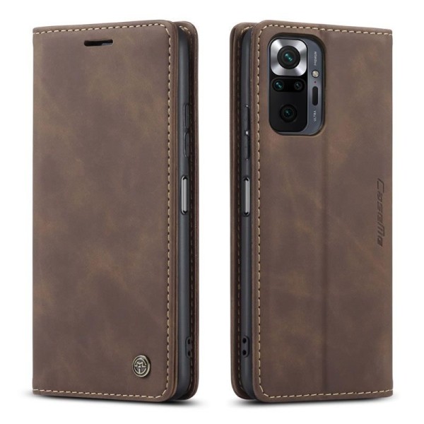Чохол-книжка CaseMe Нубук для Xiaomi Redmi Note 10 Pro темно-коричневий