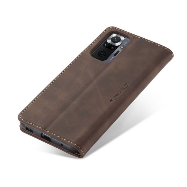 Чохол-книжка CaseMe Нубук для Xiaomi Redmi Note 10 Pro темно-коричневий