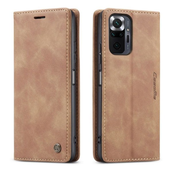 Чохол-книжка CaseMe Нубук для Xiaomi Redmi Note 10 Pro світло-коричневий