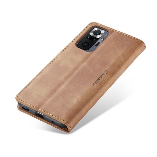 Чохол-книжка CaseMe Нубук для Xiaomi Redmi Note 10 Pro світло-коричневий