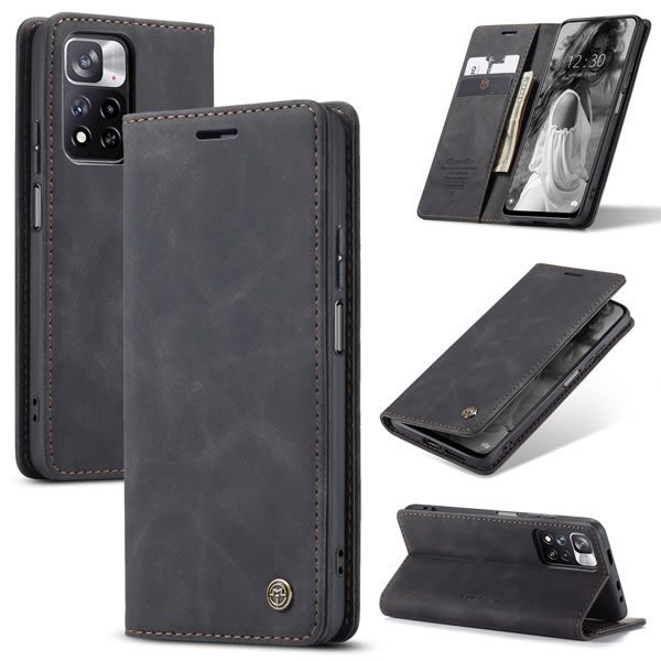 Чохол-книжка CaseMe Нубук для Xiaomi Redmi Note 11 Pro чорний