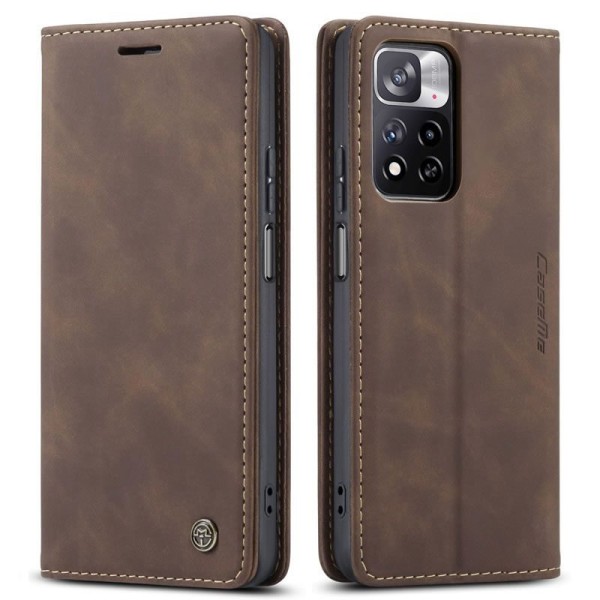 Чохол-книжка CaseMe Нубук для Xiaomi Redmi Note 11 Pro темно-коричневий