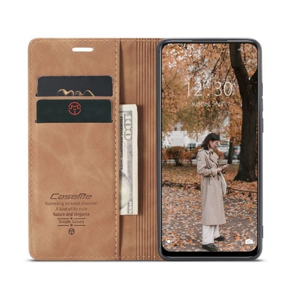 Чохол-книжка CaseMe Нубук для Xiaomi Redmi Note 11 Pro світло-коричневий