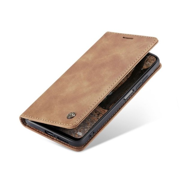 Чохол-книжка CaseMe Нубук для Xiaomi Redmi Note 11 Pro світло-коричневий