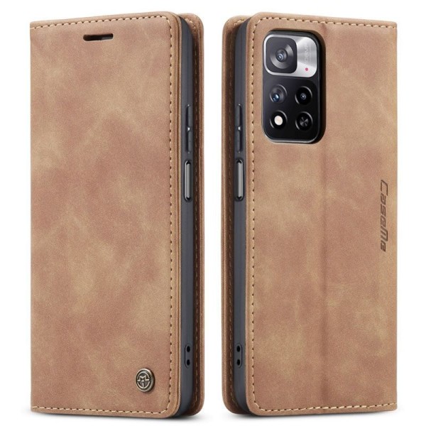 Чохол-книжка CaseMe Нубук для Xiaomi Redmi Note 11 Pro світло-коричневий
