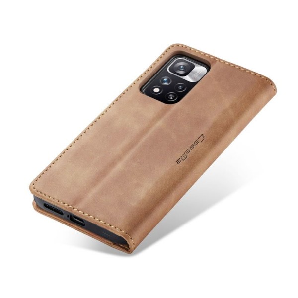 Чохол-книжка CaseMe Нубук для Xiaomi Redmi Note 11 Pro світло-коричневий