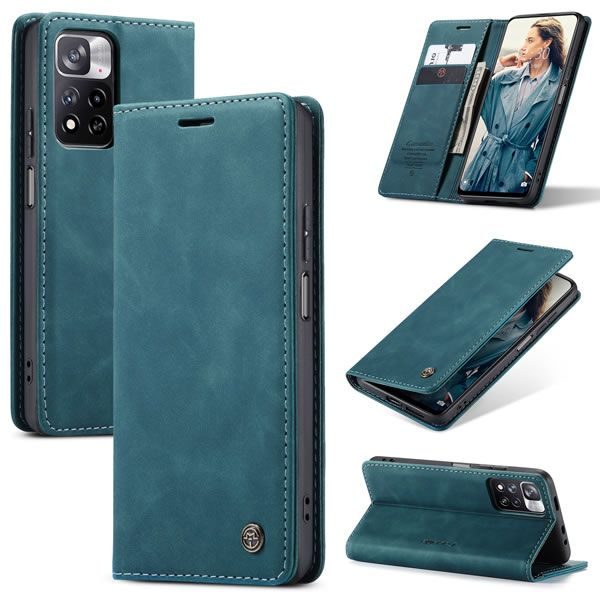 Чохол-книжка CaseMe Нубук для Xiaomi Redmi Note 11 Pro бірюзовий
