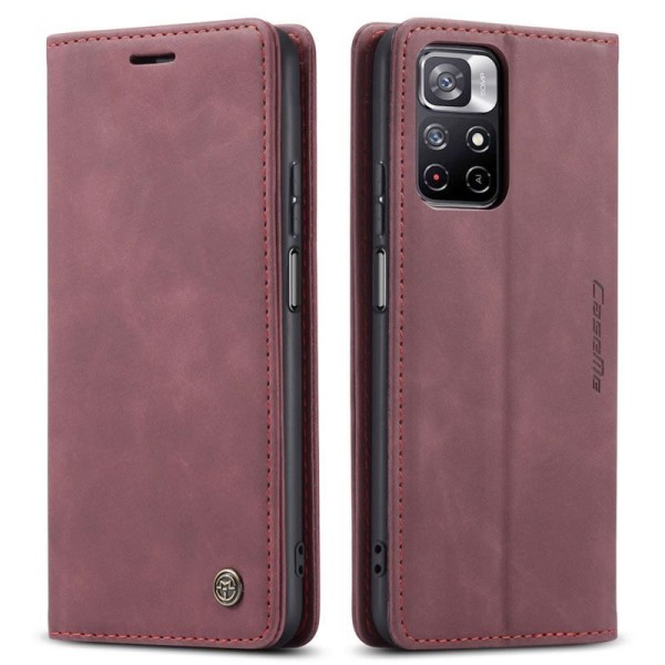 Чохол-книжка CaseMe Нубук для Xiaomi Redmi Note 11 бордовий