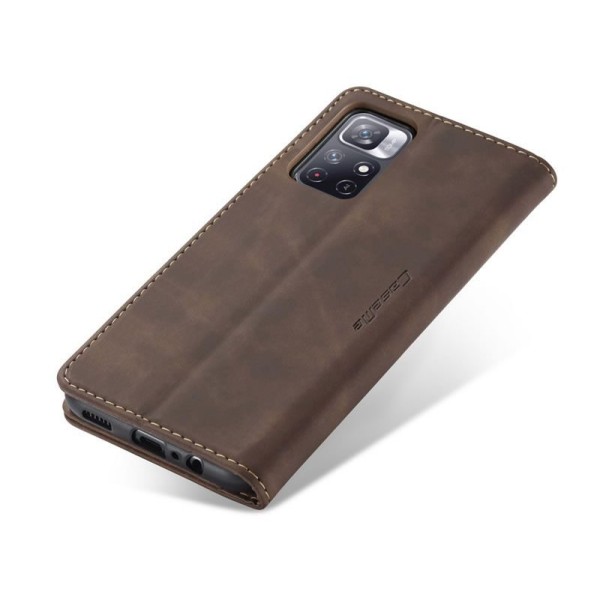 Чохол-книжка CaseMe Нубук для Xiaomi Redmi Note 11 темно-коричневий