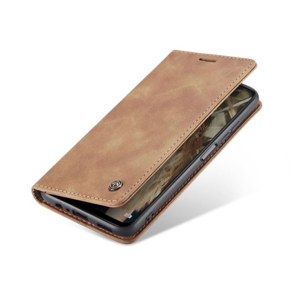 Чохол-книжка CaseMe Нубук для Xiaomi Redmi Note 11 світло-коричневий