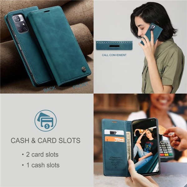 Чохол-книжка CaseMe Нубук для Xiaomi Redmi Note 11S 5G бірюзовий