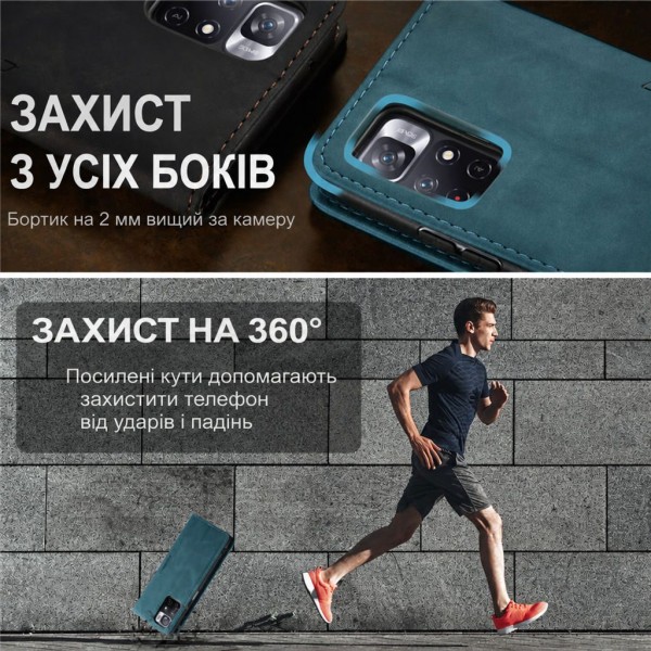 Чохол-книжка CaseMe Нубук для Xiaomi Redmi Note 11S 5G бірюзовий