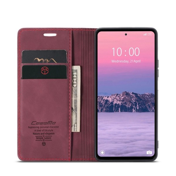 Чохол-книжка CaseMe Нубук для Xiaomi Redmi Note 12 4G бордовий