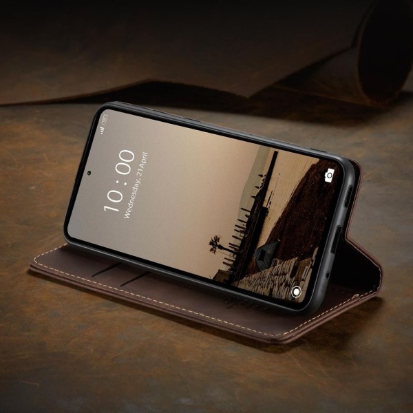 Чохол-книжка CaseMe Нубук для Xiaomi Redmi Note 12 4G темно-коричневий