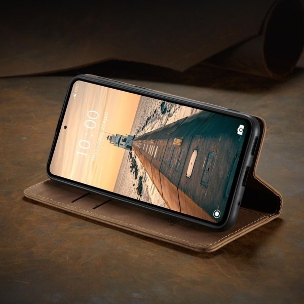 Чохол-книжка CaseMe Нубук для Xiaomi Redmi Note 12 4G світло-коричневий