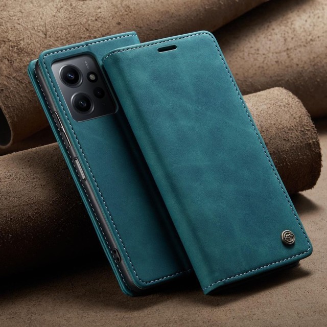 Чохол-книжка CaseMe Нубук для Xiaomi Redmi Note 12 4G бірюзовий