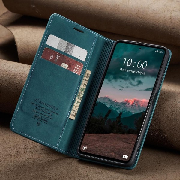Чохол-книжка CaseMe Нубук для Xiaomi Redmi Note 12 4G бірюзовий