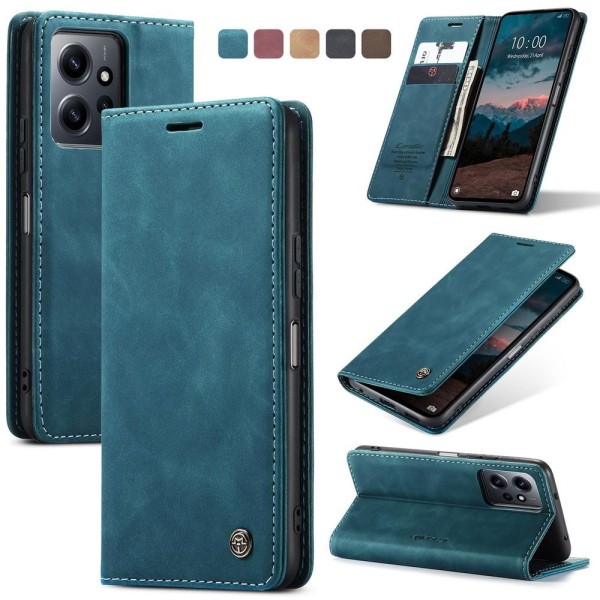 Чохол-книжка CaseMe Нубук для Xiaomi Redmi Note 12 4G бірюзовий