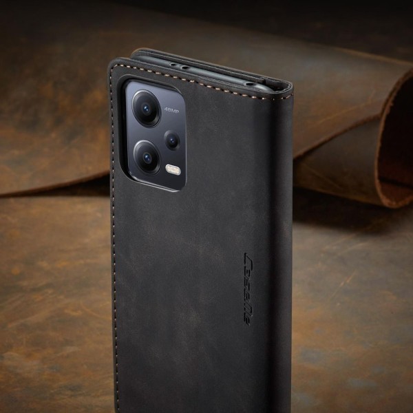 Чохол-книжка CaseMe Нубук для Xiaomi Redmi Note 12 5G чорний