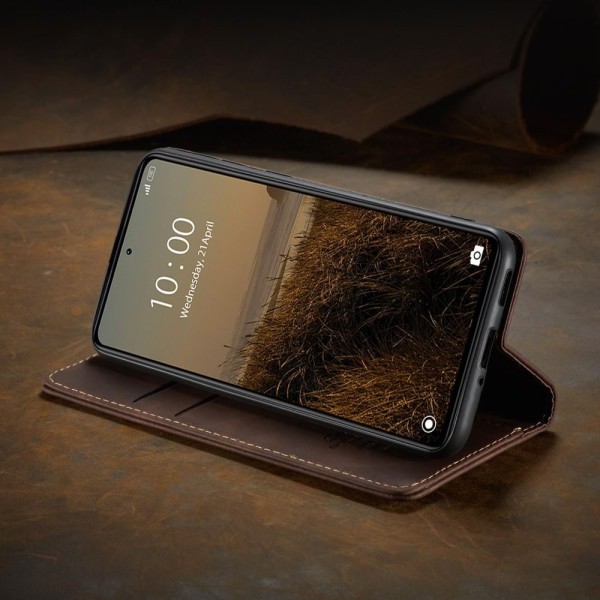 Чохол-книжка CaseMe Нубук для Xiaomi Redmi Note 12 5G темно-коричневий