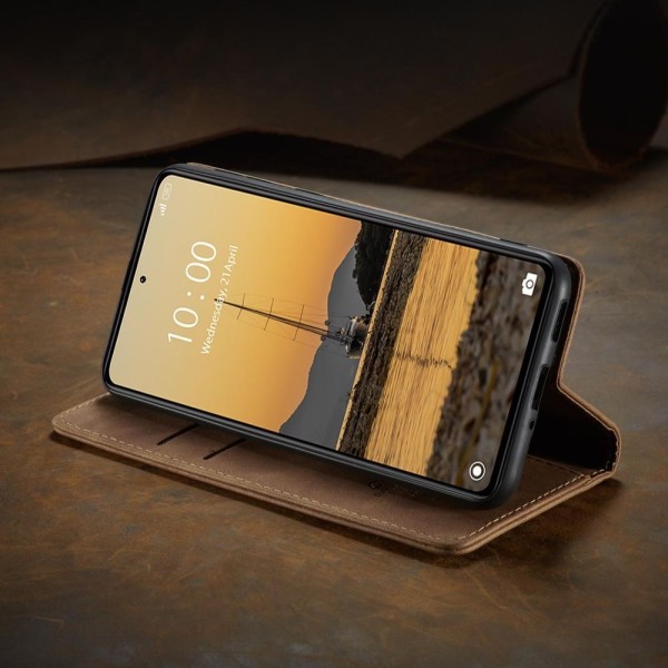 Чохол-книжка CaseMe Нубук для Xiaomi Redmi Note 12 5G світло-коричневий