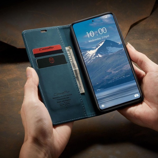 Чохол-книжка CaseMe Нубук для Xiaomi Redmi Note 12 5G бірюзовий