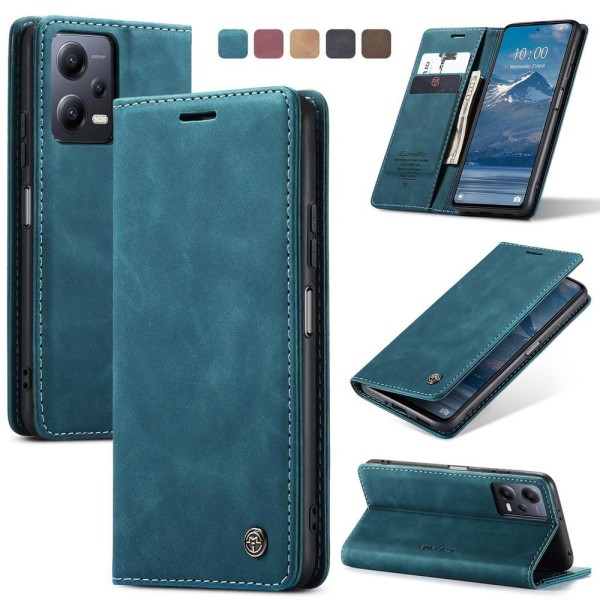 Чохол-книжка CaseMe Нубук для Xiaomi Redmi Note 12 5G бірюзовий