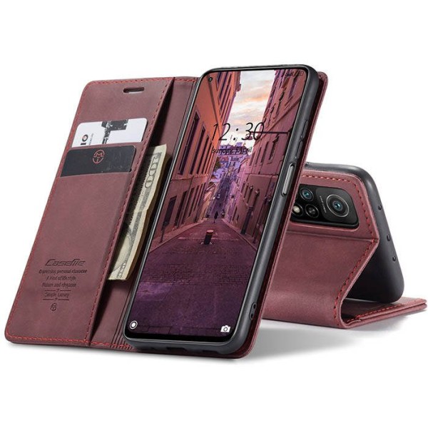 Чохол-книжка CaseMe Нубук для Xiaomi Redmi Note 12 Pro 4G бордовий