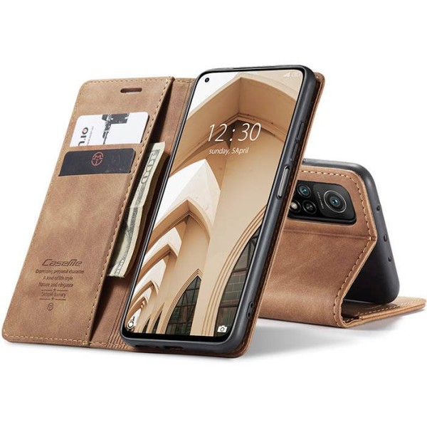 Чохол-книжка CaseMe Нубук для Xiaomi Redmi Note 12 Pro 4G світло-коричневий
