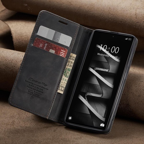 Чохол-книжка CaseMe Нубук для Xiaomi Redmi Note 12 Pro 5G чорний