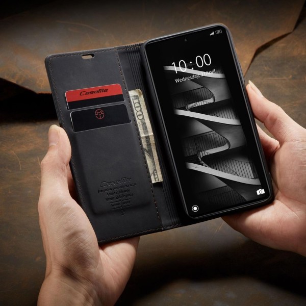 Чохол-книжка CaseMe Нубук для Xiaomi Redmi Note 12 Pro 5G чорний