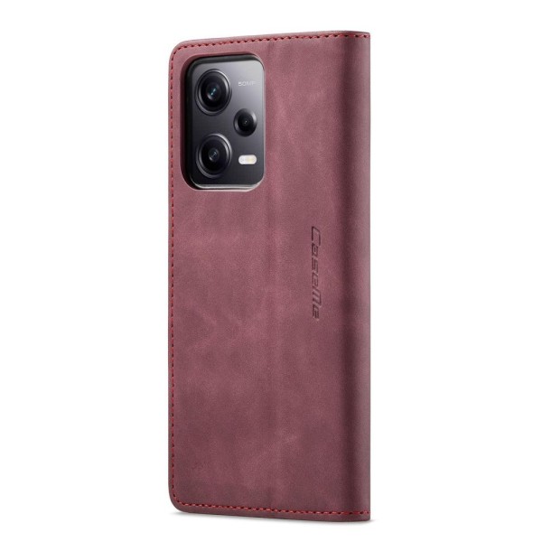 Чохол-книжка CaseMe Нубук для Xiaomi Redmi Note 12 Pro 5G бордовий