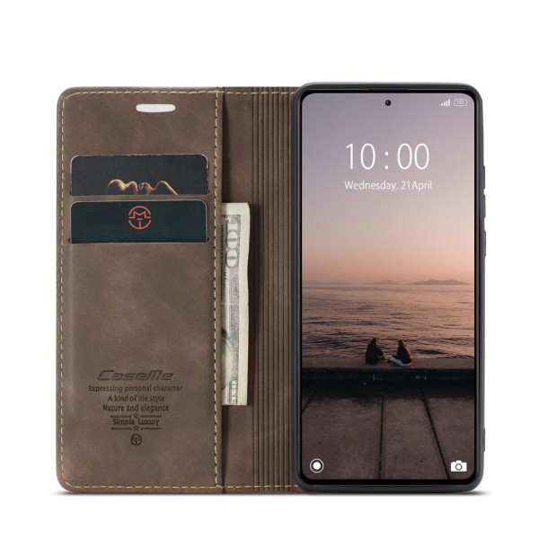 Чохол-книжка CaseMe Нубук для Xiaomi Redmi Note 12 Pro 5G темно-коричневий