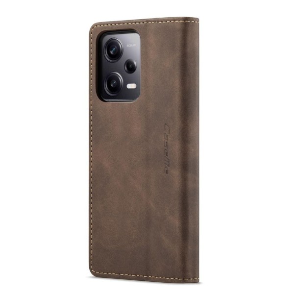 Чохол-книжка CaseMe Нубук для Xiaomi Redmi Note 12 Pro 5G темно-коричневий