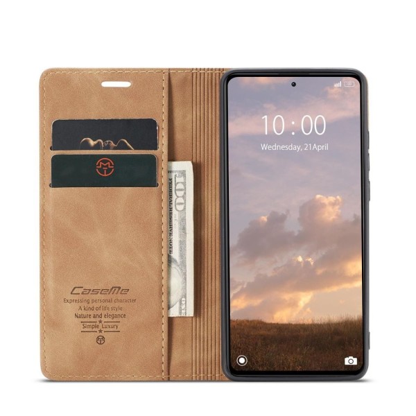 Чохол-книжка CaseMe Нубук для Xiaomi Redmi Note 12 Pro 5G світло-коричневий