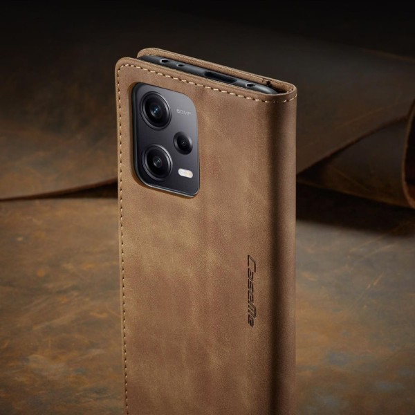 Чохол-книжка CaseMe Нубук для Xiaomi Redmi Note 12 Pro 5G світло-коричневий