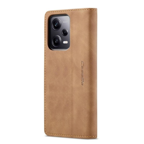 Чохол-книжка CaseMe Нубук для Xiaomi Redmi Note 12 Pro 5G світло-коричневий