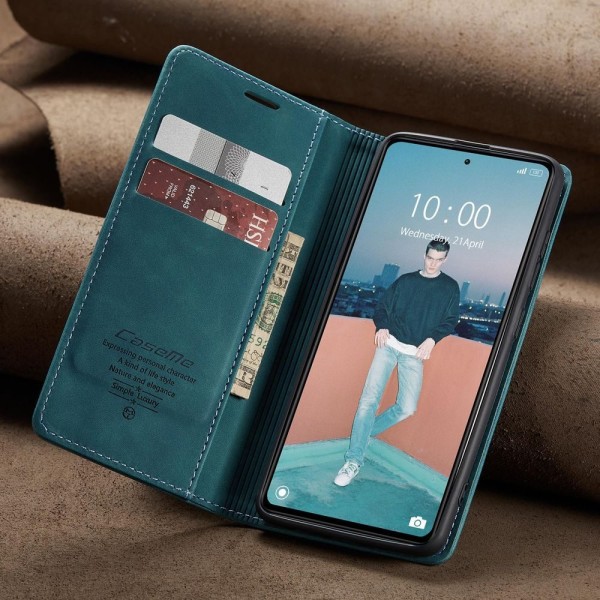 Чохол-книжка CaseMe Нубук для Xiaomi Redmi Note 12 Pro 5G бірюзовий