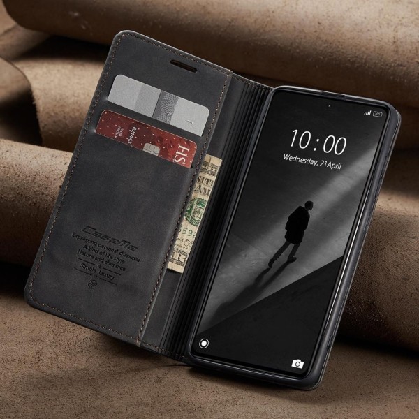 Чохол-книжка CaseMe Нубук для Xiaomi Redmi Note 12 Pro+ 5G чорний